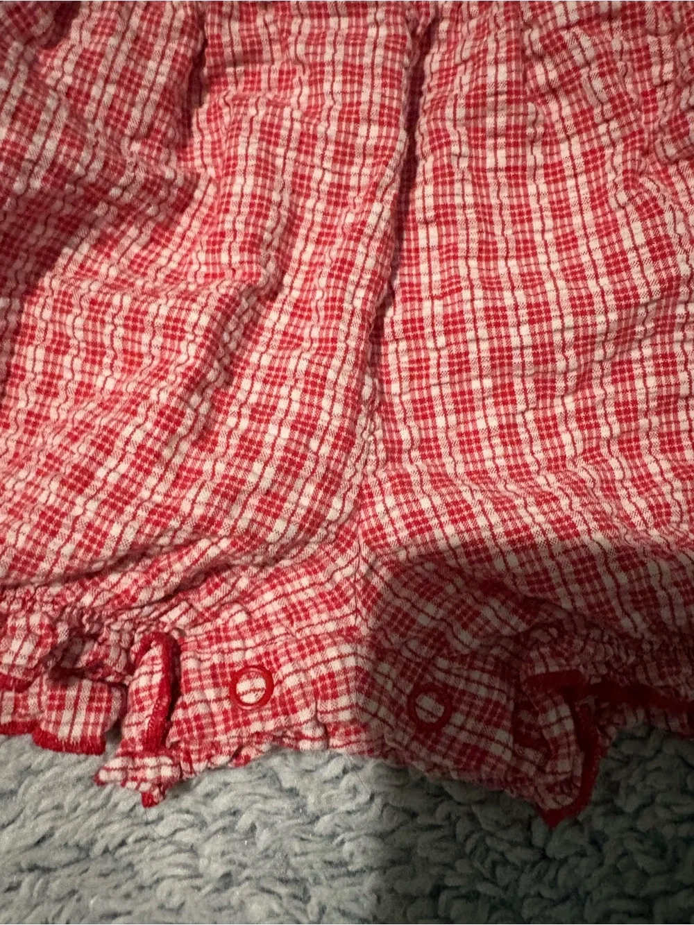 Vintage Baby Girl Oshkosh Baby B'gosh 12 Months Strawberry Shortalls Bubble Red